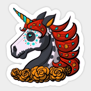 Sugar Skull Unicorn Sticker